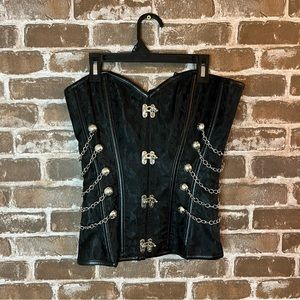Black and silver chain corset top